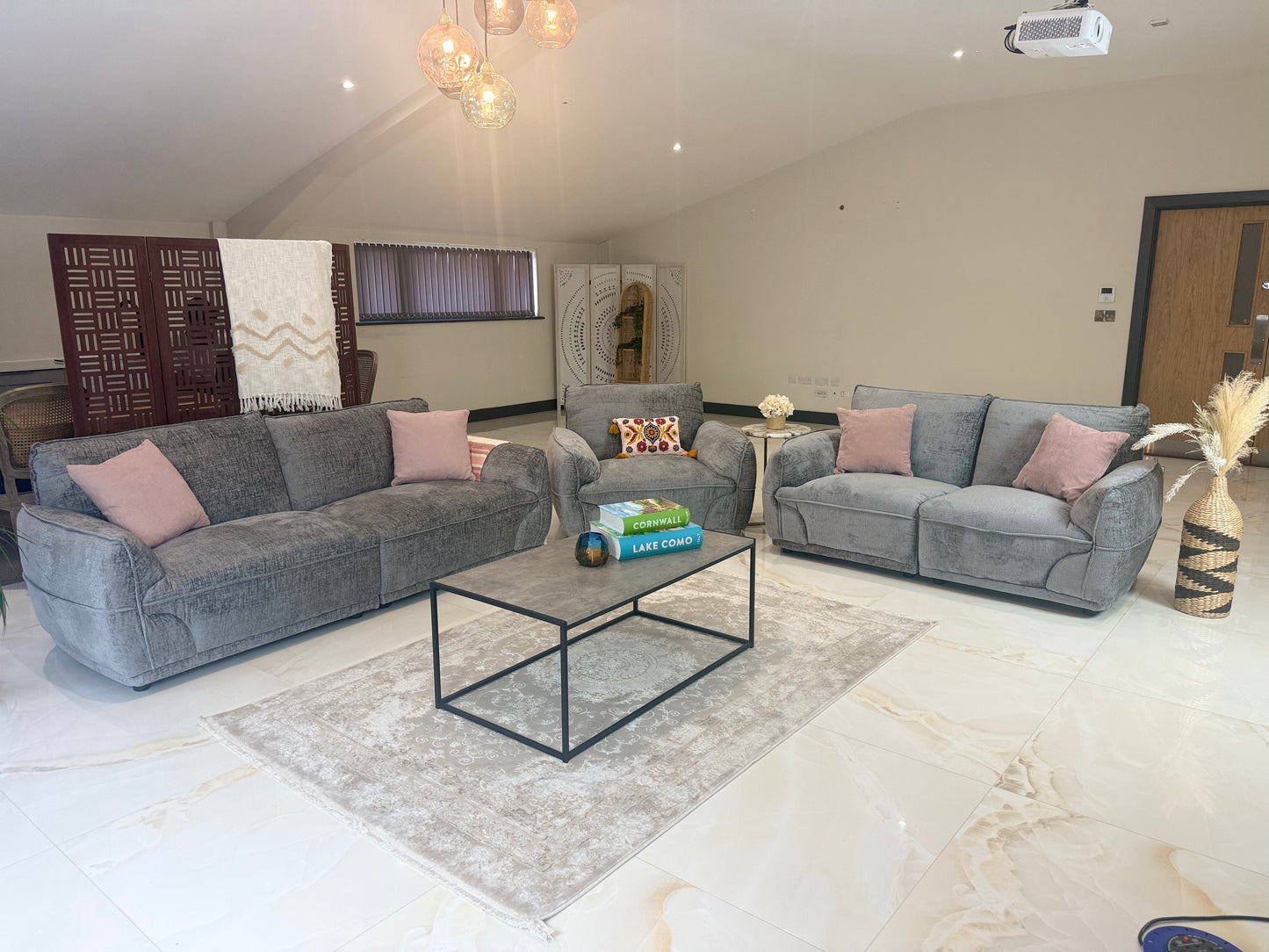 Angelo Grey 3+2+1 Seater Sofa Set