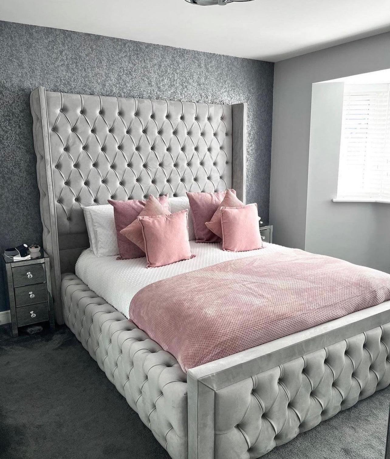 Victor Luxe Bespoke Bed - 70 Inch High Headboard Bed