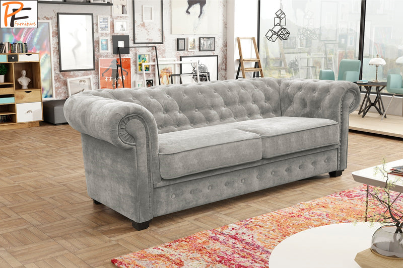 Imperial 2 Seater Sofa Bed - Silver
