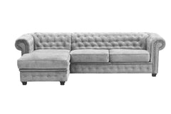 Imperial Left Hand Corner Sofa Bed - Silver