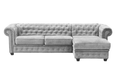 Imperial Right Hand Corner Sofa Bed - Silver