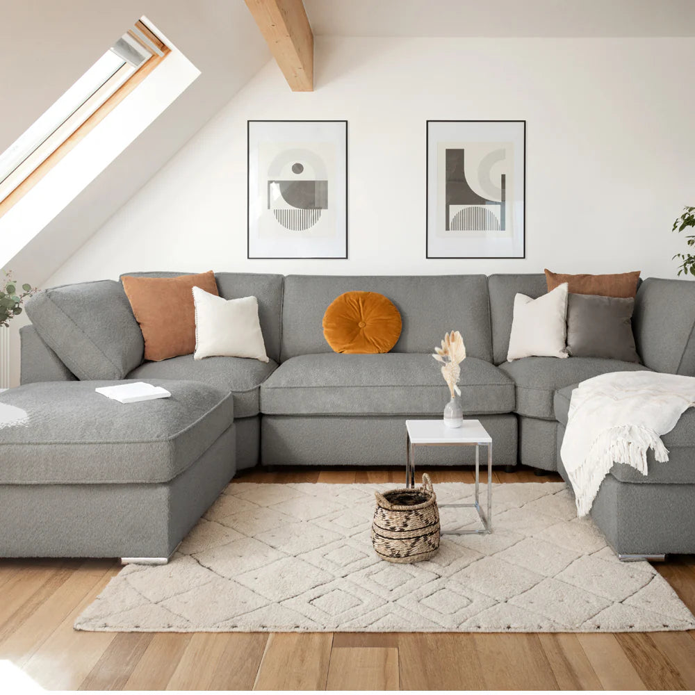 Inga Fullback Sofa Grey U Shape Corner