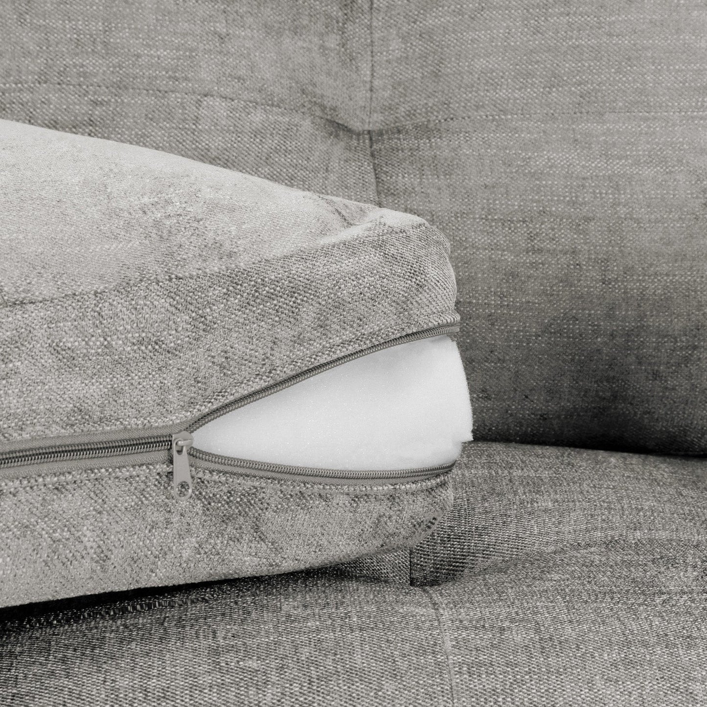 Jerry Sofa Grey Fabric 3 Seater