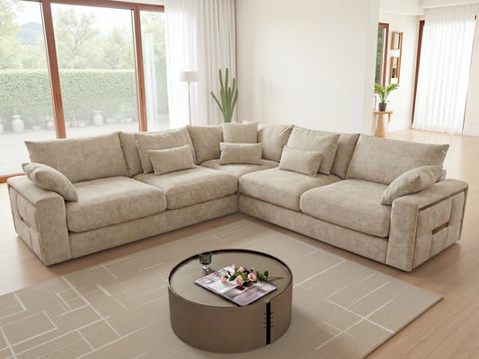 Jupiter Large Corner Sofa - Beige
