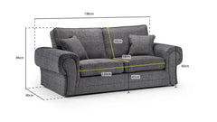 Kachayr Sofa 3 Seater - Grey