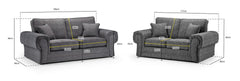 Kachayr Sofa 3+2 Seater - Grey