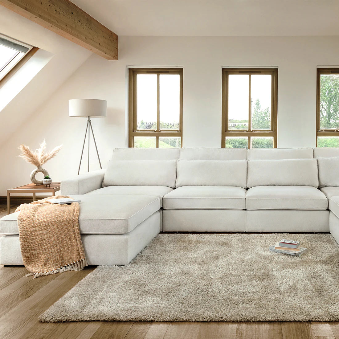 Kiana Modular Sofa Ivory Right Hand Facing Corner