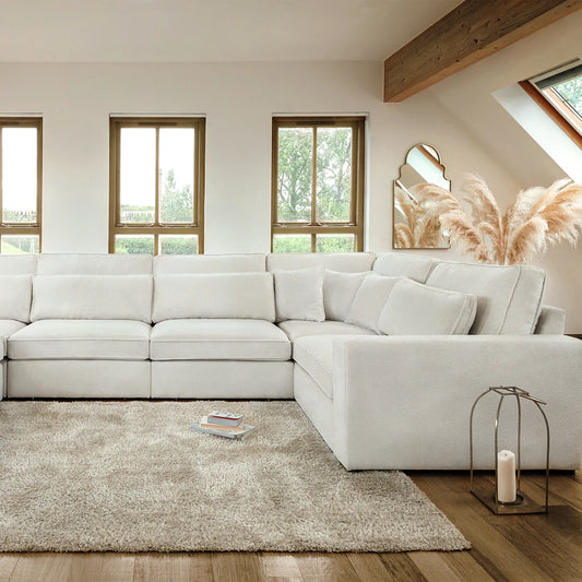 Kiana Modular Sofa Ivory Right Hand Facing Corner