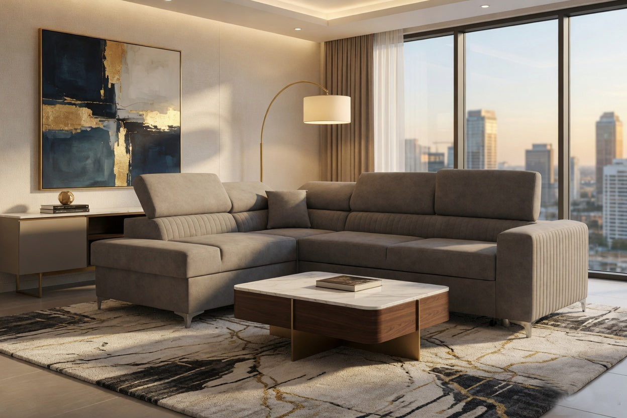 Lauren Left Hand Corner Sofa - Grey