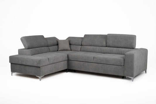 Lauren Left Hand Corner Sofa - Grey