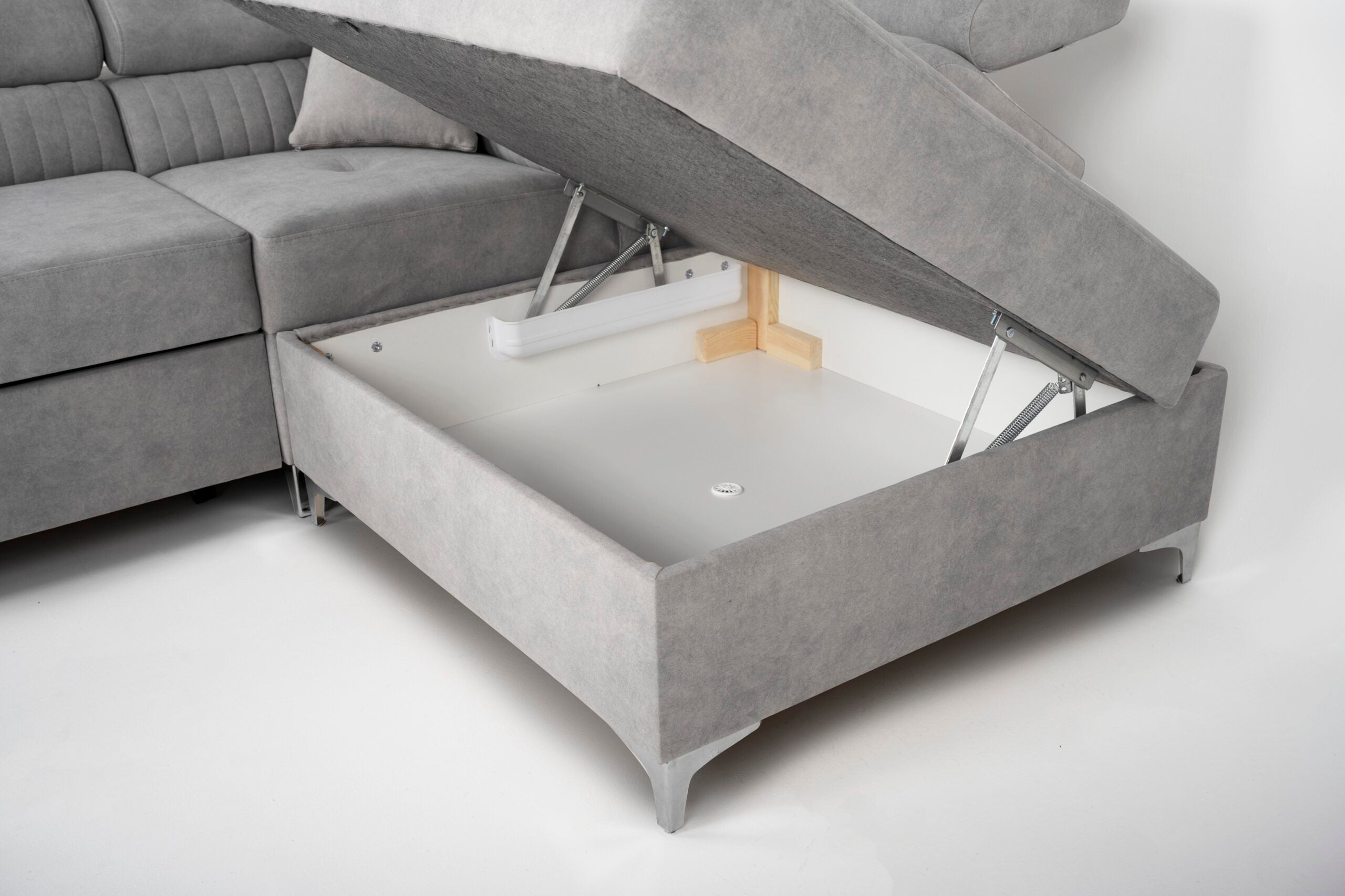 Lauren Left Hand Corner Sofa - Silver
