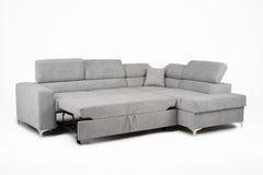 Lauren Left Hand Corner Sofa - Silver
