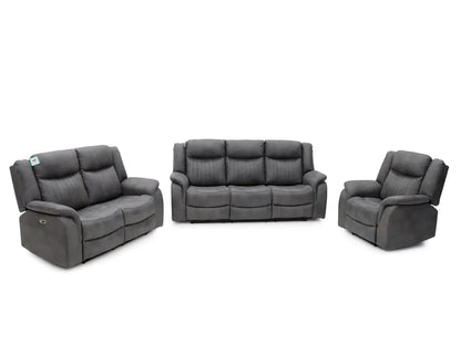 Leon Electric Recliner 3+2+1 Seater Sofa - Grey