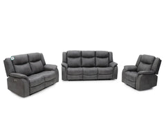 Leon Electric Recliner 3+2+1 Seater Sofa - Grey