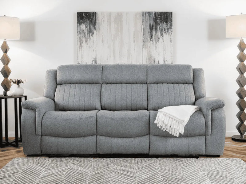Linden Electric Recliner 3+1+1 Seater Sofa Set - Grey