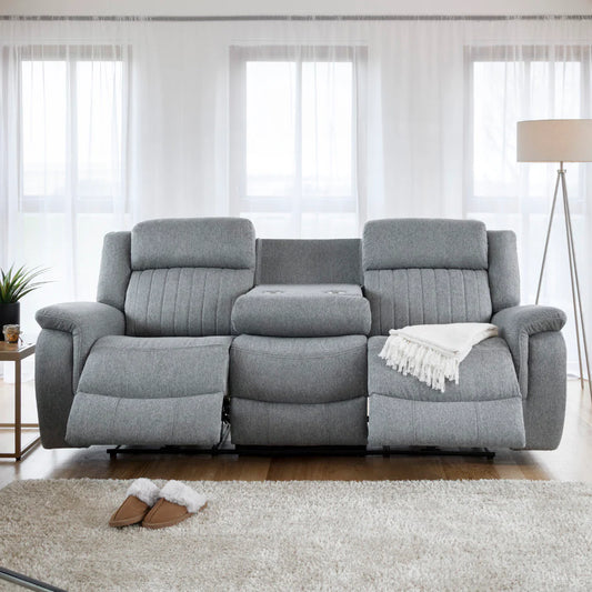 Linden Recliner Sofa Grey 3 Seater