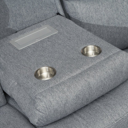 Linden Recliner Sofa Grey Large Corner