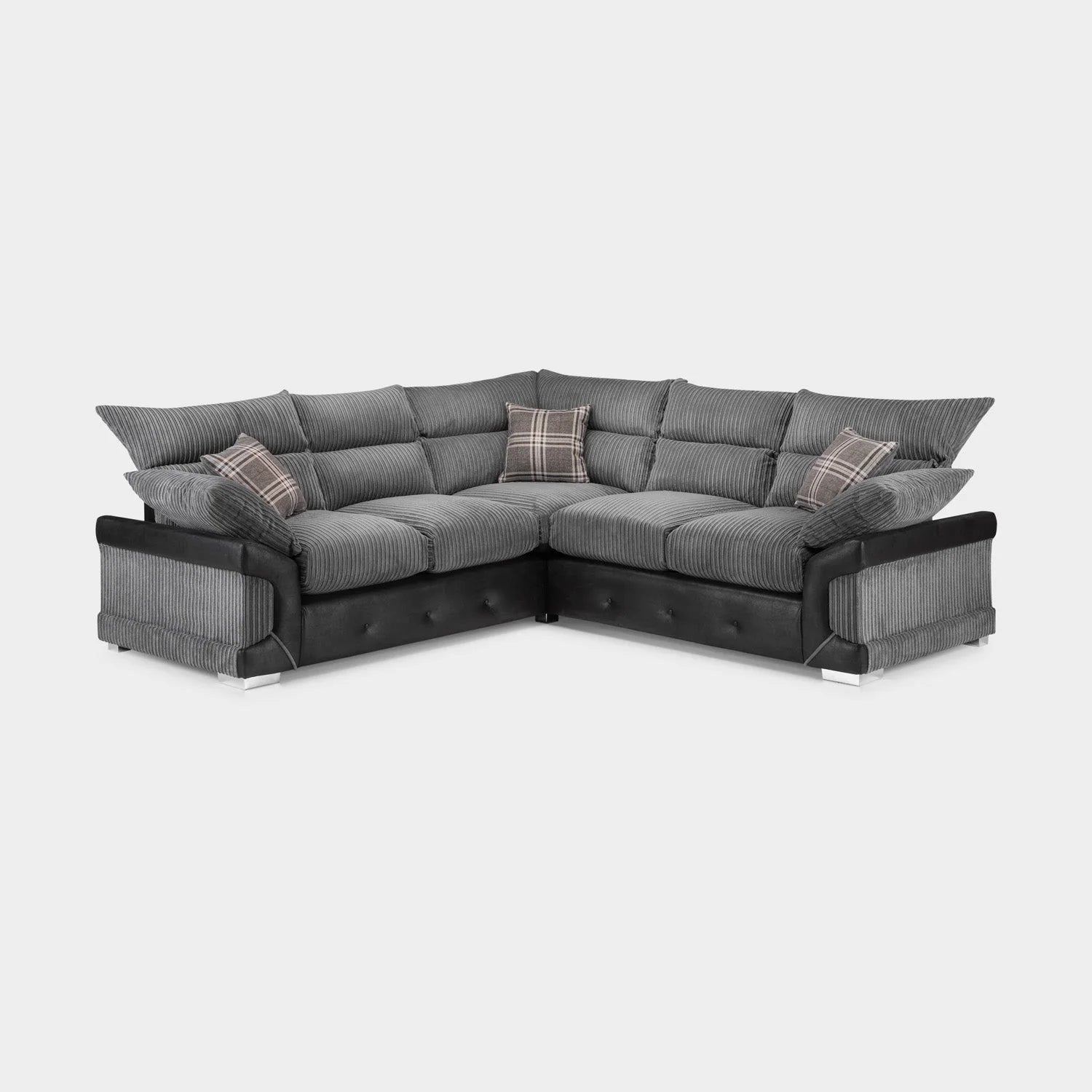 Logan Sofa Large Corner Black/Grey