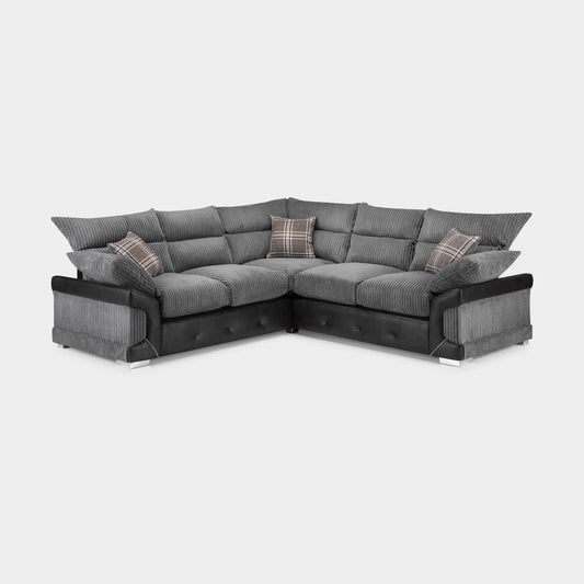 Logan Sofa Large Corner Black/Grey