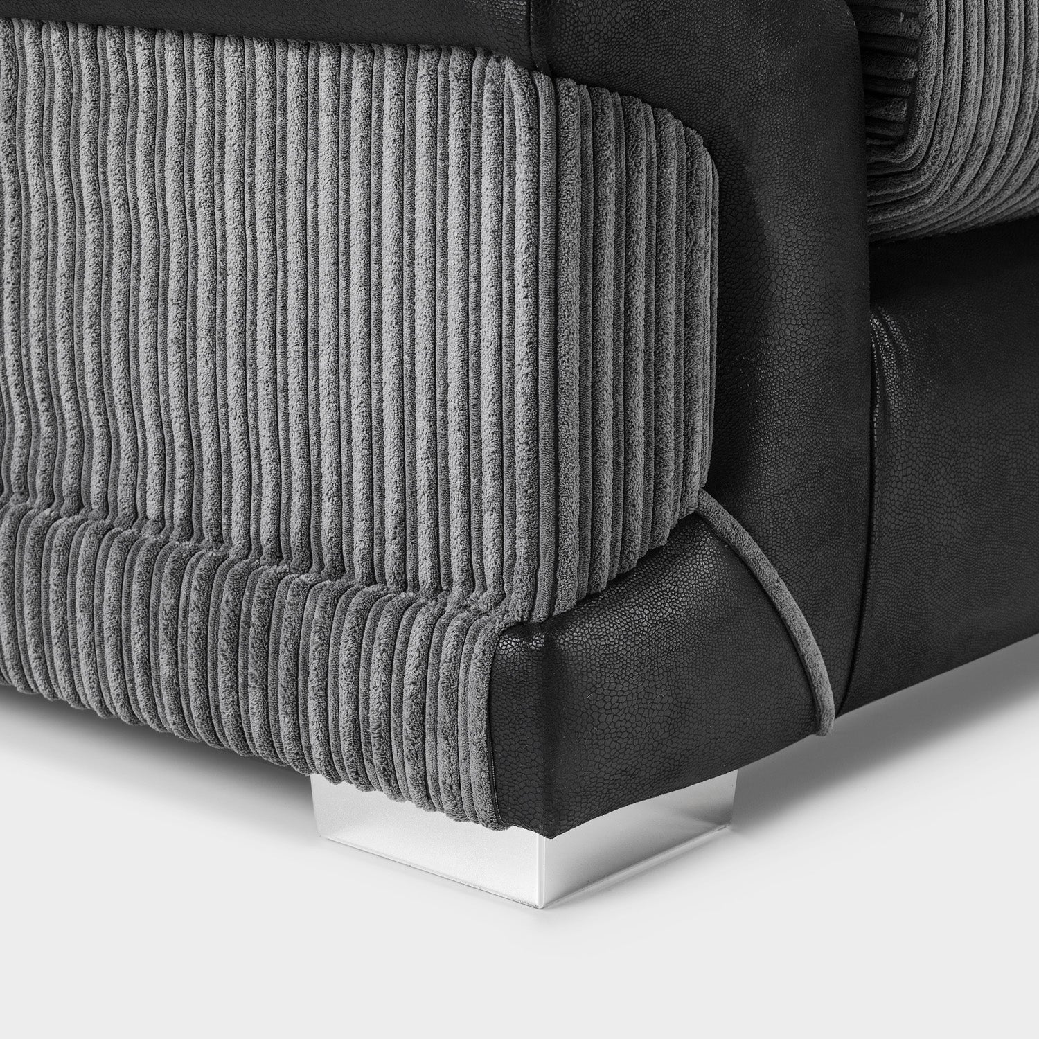Logan Sofa Large Corner Black/Grey
