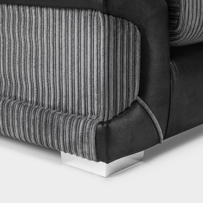 Logan Sofa Large Corner Black/Grey
