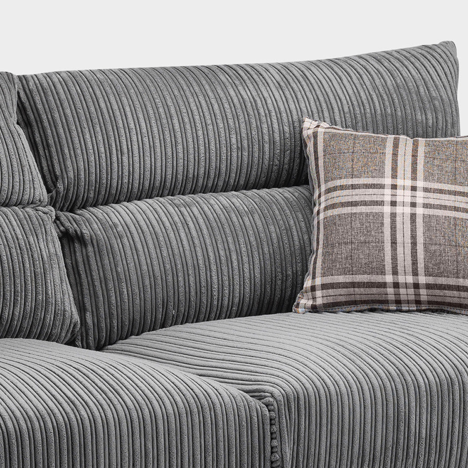 Logan Sofa Large Corner Black/Grey