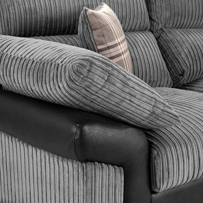 Logan Sofa Large Corner Black/Grey