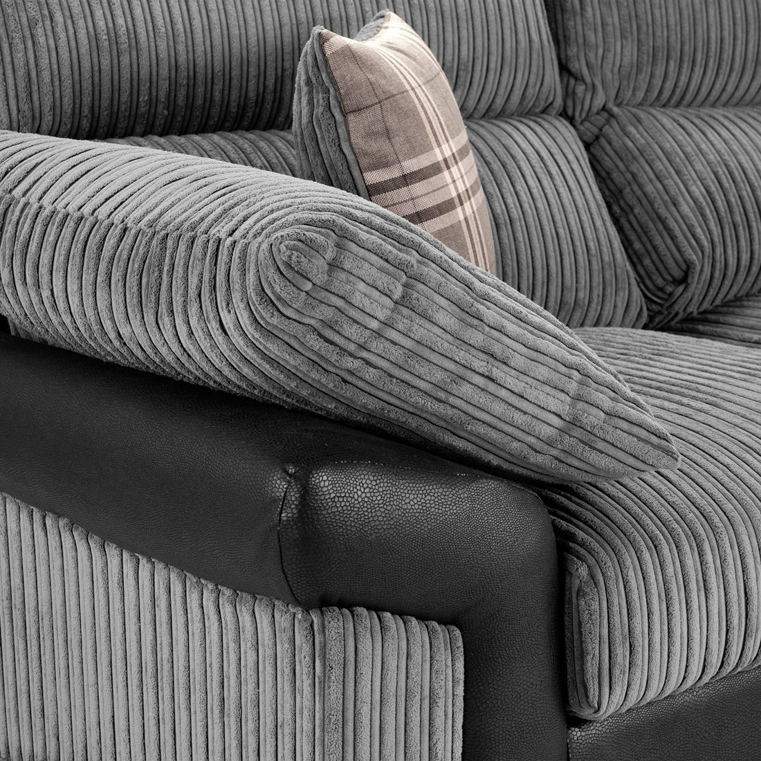 Logan Sofa Black Grey 3 Seater