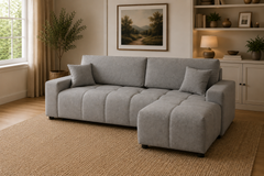Luki Right Hand Sofa Bed - Silver