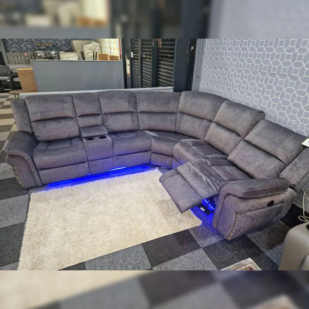 Atlanta Electric Recliner Corner Sofa Micro Fibre Fabric