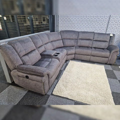 Berlin Electric Recliner Corner Sofa Micro Fibre Fabric