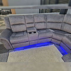 Berlin Electric Recliner Corner Sofa Micro Fibre Fabric