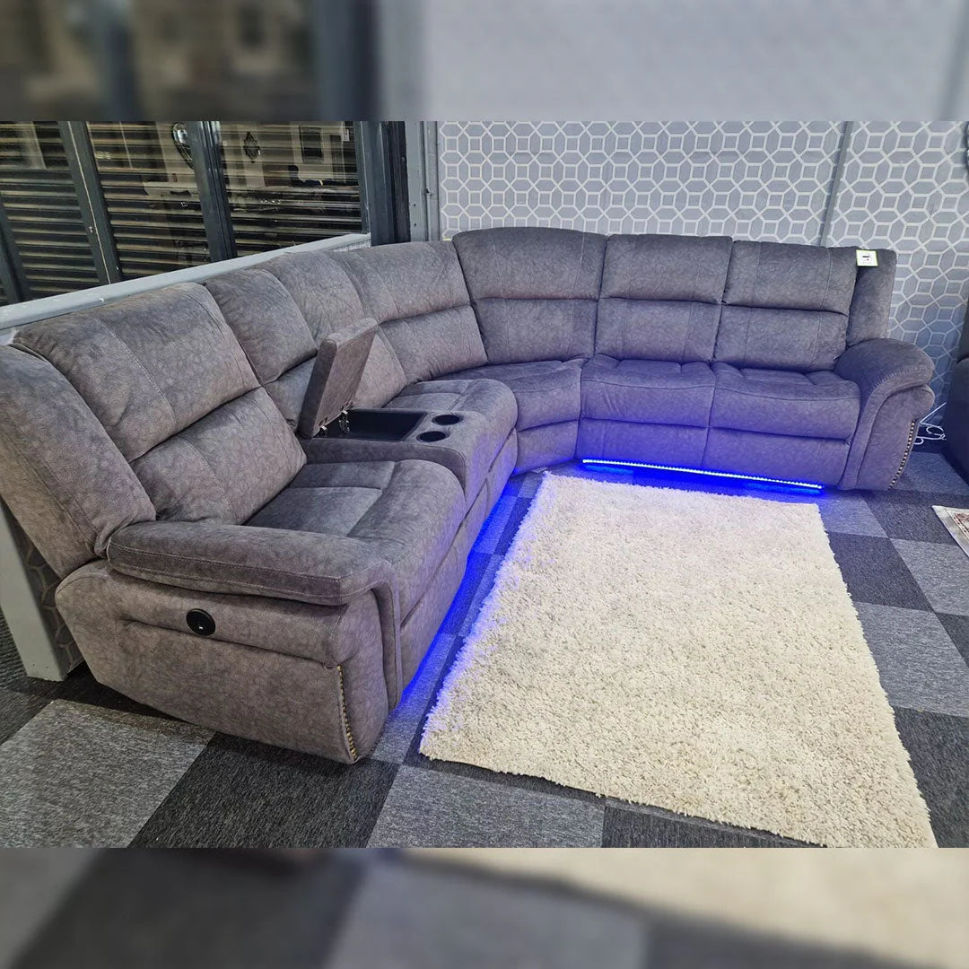 Atlanta Electric Recliner Corner Sofa Micro Fibre Fabric