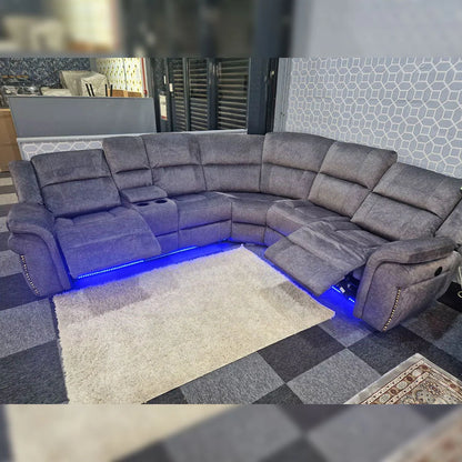 Atlanta Electric Recliner Corner Sofa Micro Fibre Fabric