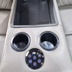 Florida Music Electric Recliners 3+2 Seater Leather Sofa Grey - Blutooth Speakers - LED LIGHTS - USB CHARGER