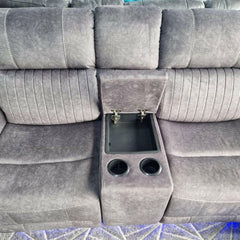 Hannah Electric Recliner Corner Sofa Micro Fibre Fabric Grey