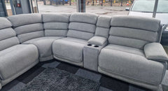 Lakelyn Express Fabric Electric Recliner Modular Corner Sofa With USB Ports Power Recliner Sofa Grey