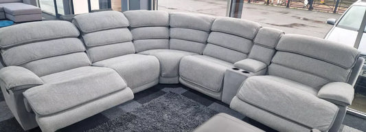 Lakelyn Express Fabric Electric Recliner Modular Corner Sofa With USB Ports Power Recliner Sofa Grey