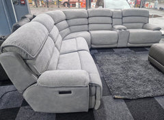 Lakelyn Express Fabric Electric Recliner Modular Corner Sofa With USB Ports Power Recliner Sofa Grey