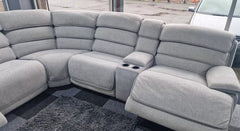Lakelyn Express Fabric Electric Recliner Modular Corner Sofa With USB Ports Power Recliner Sofa Grey