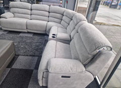 Lakelyn Express Fabric Electric Recliner Modular Corner Sofa With USB Ports Power Recliner Sofa Grey