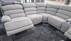 Lakelyn Express Fabric Electric Recliner Modular Corner Sofa With USB Ports Power Recliner Sofa Grey