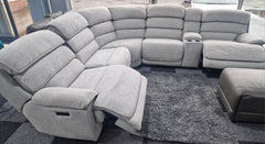 Lakelyn Express Fabric Electric Recliner Modular Corner Sofa With USB Ports Power Recliner Sofa Grey