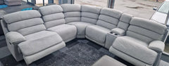 Lakelyn Express Fabric Electric Recliner Modular Corner Sofa With USB Ports Power Recliner Sofa Grey