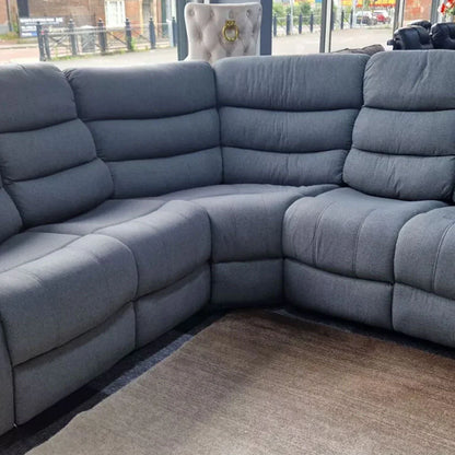 Roma Fabric Recliner Corner Sofa Grey