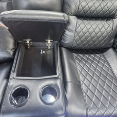 Halifax Leather Electric Recliner Corner Sofa Grey -USB Ports - LED LIGHTS - CUP HOLDERS