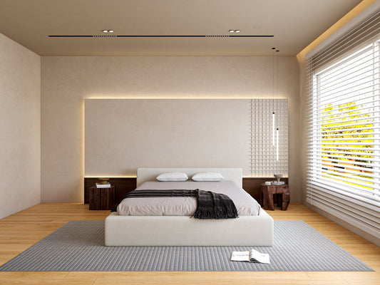 Malvern Boucle Upholstered Low Bed Frame