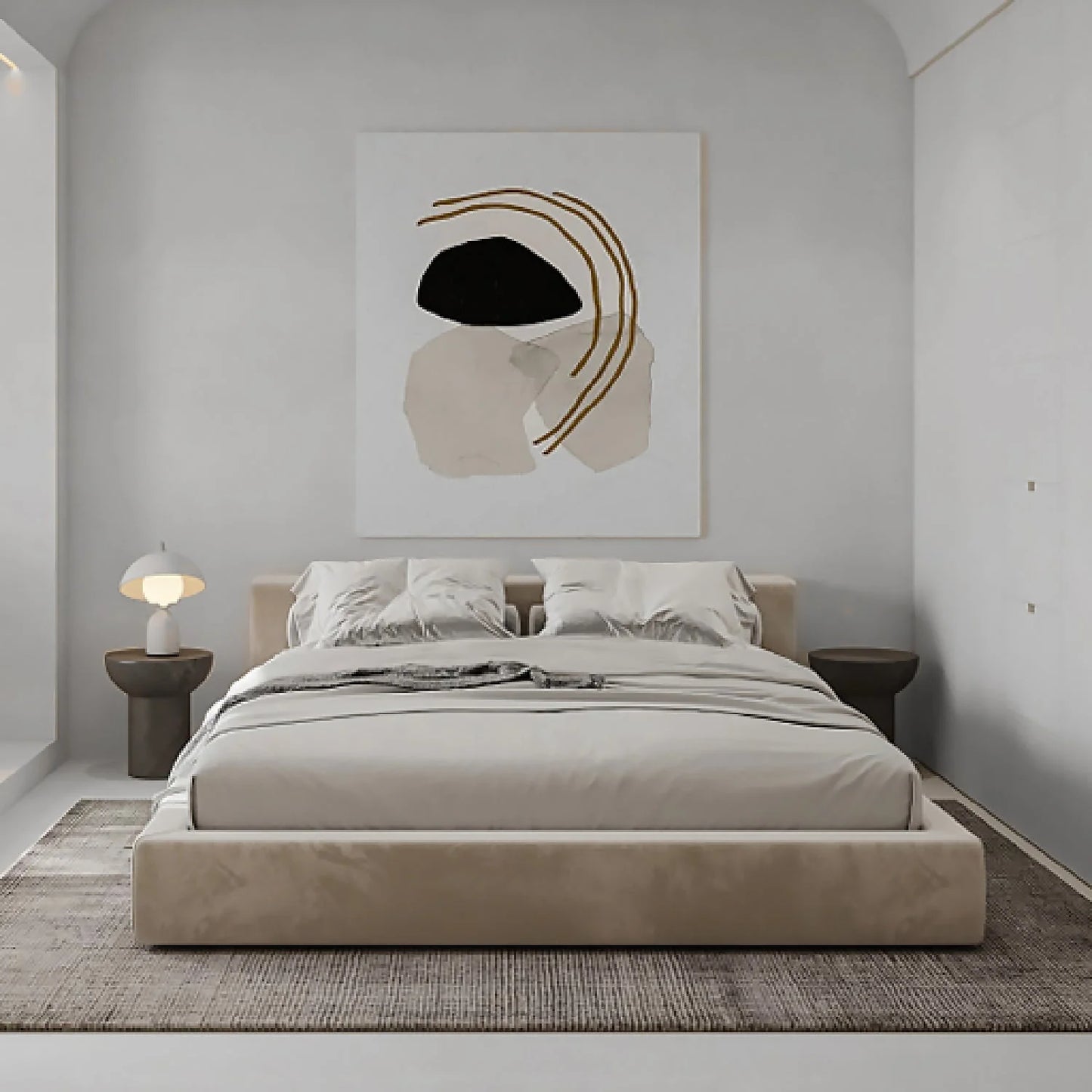 Malvern Boucle Low Bed Frame