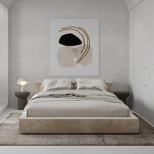 Malvern Boucle Upholstered Low Bed Frame