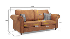 Manervia Sofa 3 Seater - Tan